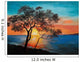 oil painting on canvas - tree near the lake at sunset Wall Mural