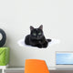 Black Cat Lying White Wall Mural