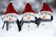 Snowmen with Christmas hats Wall Mural