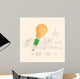 Pencil and lightbulb with math calculations vector illustration. Wall Mural