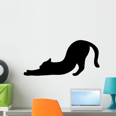 Cat Silhouette Vector shown on a wall