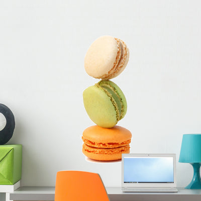 Macarons French Pastries Wall Decal shown on a wall