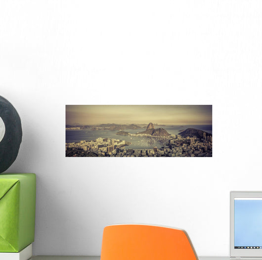 Panorama view of Botafogo Bay in  Rio de Janeiro, Brazil Wall Mural