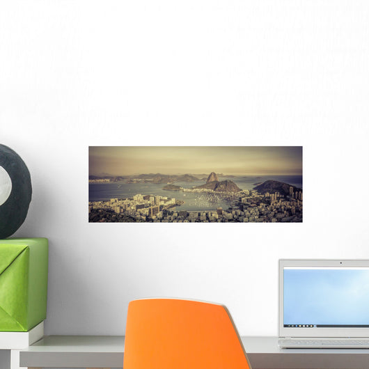 Panorama view of Botafogo Bay in  Rio de Janeiro, Brazil Wall Mural