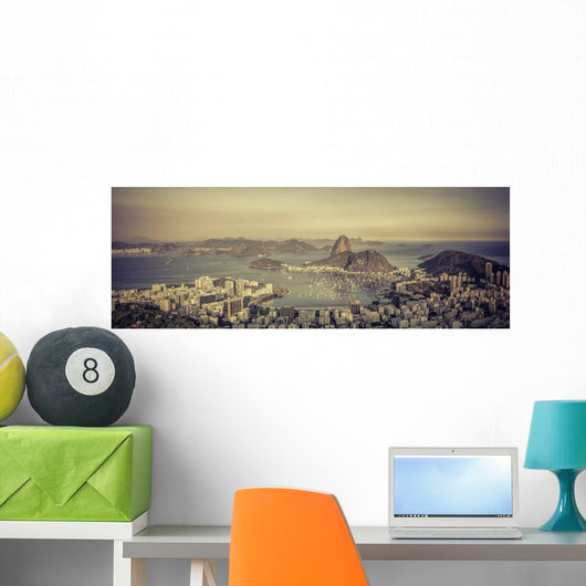 Panorama view of Botafogo Bay in  Rio de Janeiro, Brazil Wall Mural