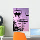 Ski Lift Ride Silhouette Wall Mural
