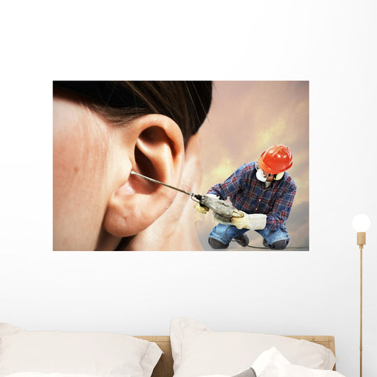 The chipping hammer in the ear Wall Mural