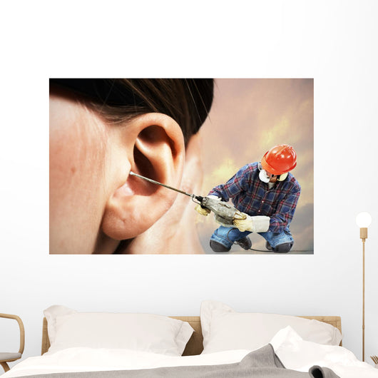 The chipping hammer in the ear Wall Mural