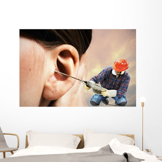 The chipping hammer in the ear Wall Mural
