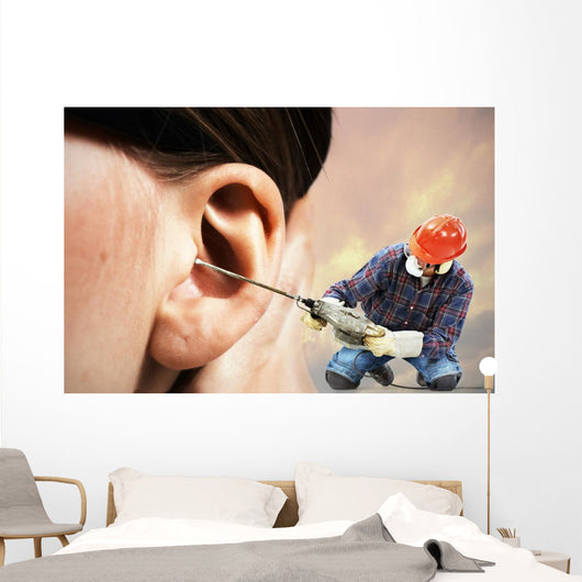 The chipping hammer in the ear Wall Mural
