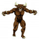 Bull Minotaur Character Attacking Wall Decal