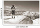 Sepia Vintage skier with wooden skis Wall Mural