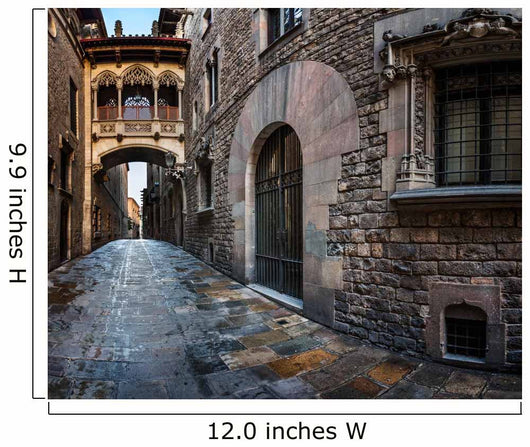 Barri Gothic Quarter and Bridge of Sighs in Barcelona, Catalonia Wall Mural