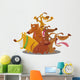 playful dogs group cartoon illustration Wall Decal