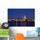 Night view over City of Antwerp Wall Mural
