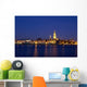 Night view over City of Antwerp Wall Mural