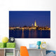 Night view over City of Antwerp Wall Mural