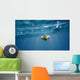 Underwater portrait of a woman snorkeling Wall Mural