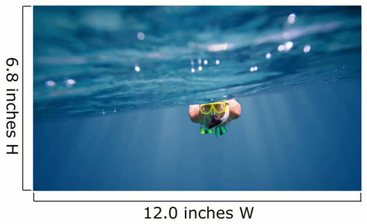 Underwater portrait of a woman snorkeling Wall Mural