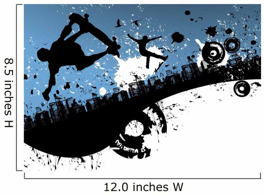 Skateboard City Background Wall Mural