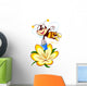 cartoon bee on a flower Wall Decal