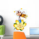 cartoon bee on a flower Wall Decal