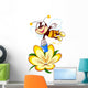 cartoon bee on a flower Wall Decal