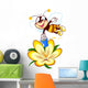 cartoon bee on a flower Wall Decal