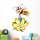 cartoon bee on a flower Wall Decal