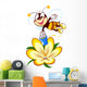cartoon bee on a flower Wall Decal