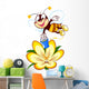 cartoon bee on a flower Wall Decal