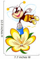 cartoon bee on a flower Wall Decal