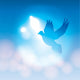 Illustrated Dove Silhouette and Soft Bokeh Lights Wall Mural