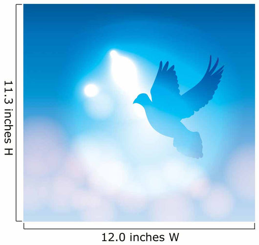 Illustrated Dove Silhouette and Soft Bokeh Lights Wall Mural
