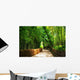 A small road through the bamboo forest. Wall Mural