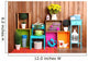 Beautiful colorful shelves with different home related objects Wall Mural