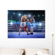 Two professionl boxers are fighting on arena Wall Mural
