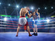 Two professionl boxers are fighting on arena Wall Mural