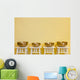 row of therapeutic Tibetan singing bowls Wall Mural