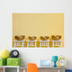 row of therapeutic Tibetan singing bowls Wall Mural
