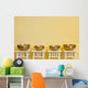 row of therapeutic Tibetan singing bowls Wall Mural
