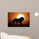 Silhouette Lion Sunset Wall Mural