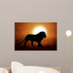 Silhouette of a lion in sunset Wall Mural