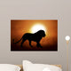 Silhouette of a lion in sunset Wall Mural