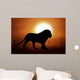 Silhouette of a lion in sunset Wall Mural