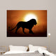 Silhouette of a lion in sunset Wall Mural