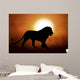 Silhouette of a lion in sunset Wall Mural