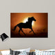 Silhouette of a horse in sunset Wall Mural