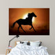 Silhouette of a horse in sunset Wall Mural