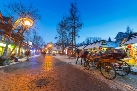 Famous Krupowki street in Zakopane, Poland Wall Mural